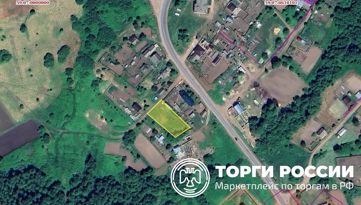 Право заключения договора аренды земельного участка с кадастровым номером 59:07: