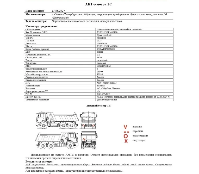 Cпециализированный, автомобиль - самосвал Урал 55571-72