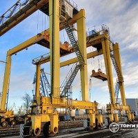 Козловой контейнерный кран на пневмоколесном ходу RTG №40621 со спредером Bromma